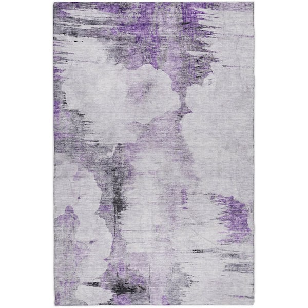 Dream Shag Premium Machine Washable Abstract ADS710 Purple 9 ft. x 12 ft. Area Rug