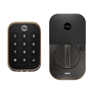 Assure 2 Lock Oil Rubbed Bronze Keyless Single Cylinder Deadbolt with Push Button Keypad and Bluetooth