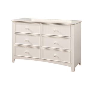 Omnus 5-Drawer White Dresser 34 in. H x 48 in. W x 17 in. D
