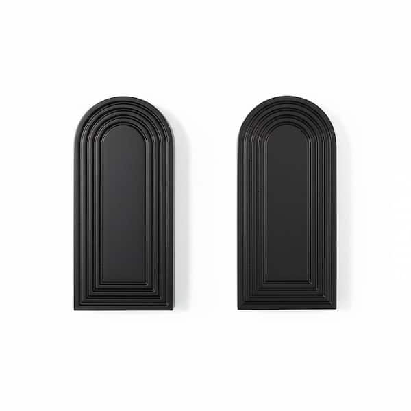 2-Pack Wooden Wall Vase (12.5 in. L x 5.9 in. W x 3.9 in. H) - Black, Modern Farmhouse and Boho Decor