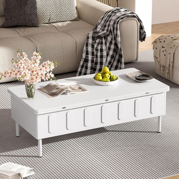 Harper & Bright Designs Multi-Functional 43.3 in. White Lift-Top