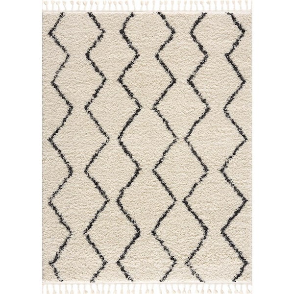 HAUTELOOM West End 5 ft. X 7 ft. Charcoal/Peach Area Rug
