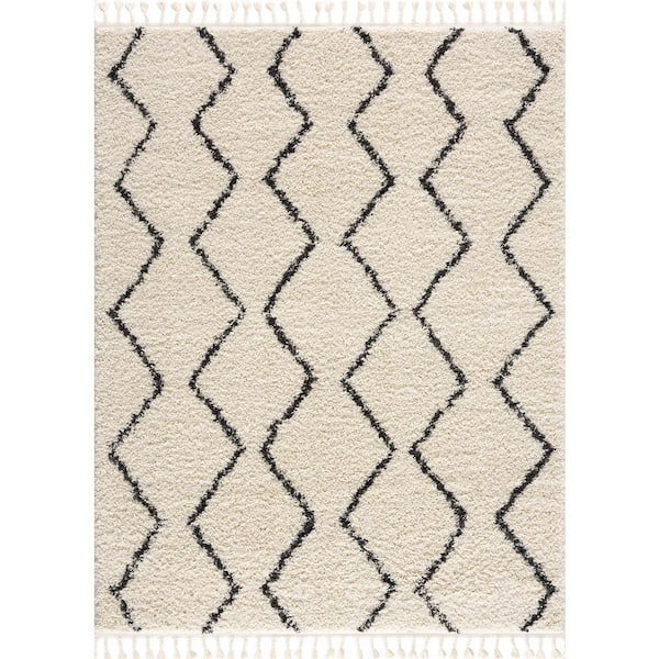 HAUTELOOM West End 8 ft. X 10 ft. Charcoal/Peach Area Rug