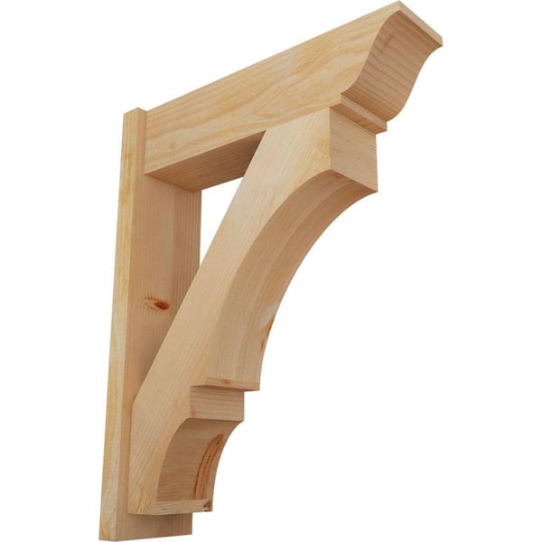 Ekena Millwork 8 in. x 36 in. x 28 in. Balboa Traditional Rough Sawn Douglas Fir Outlooker