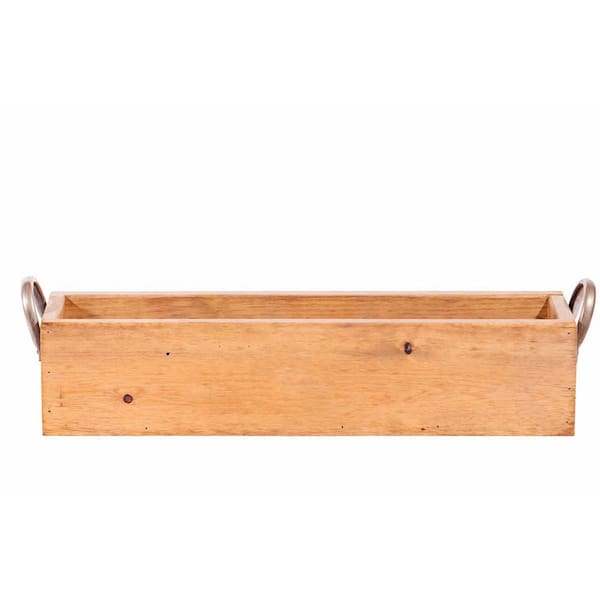 Unbranded 24 in. x 10 in. natural Wood Window Boxes & Troughs