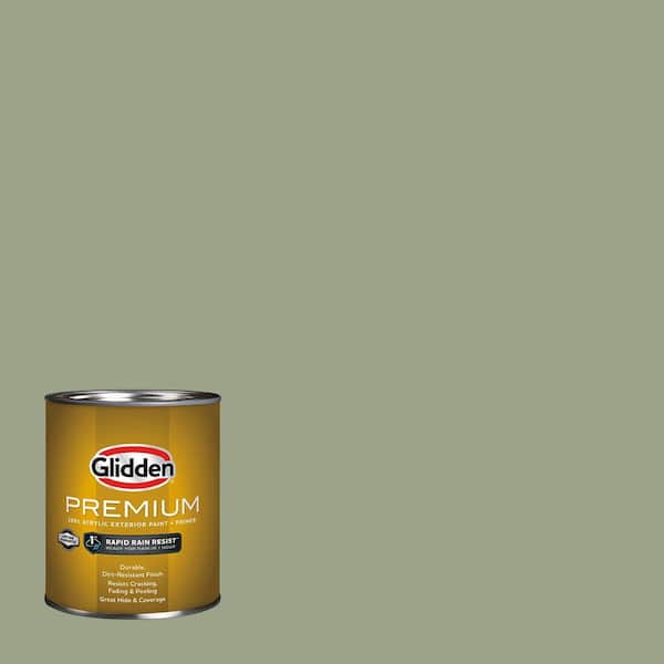 Glidden Premium 1 qt. PPG1030-4 Edamame Semi-Gloss Exterior Latex