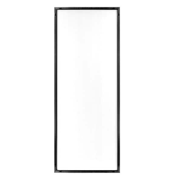Unbranded 28 in. W x 71 in. H Rectangular Aluminum Framed Wall Mount or Floor Standing Modern Bathroom Vanity Mirror Black