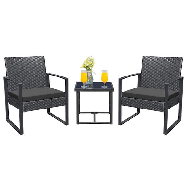 black 3 piece patio set