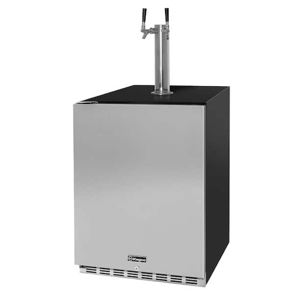 Kegco Dual Tap ADA Undercounter Kegerator with X-CLUSIVE Premium Direct Draw Kit - Left Hinge
