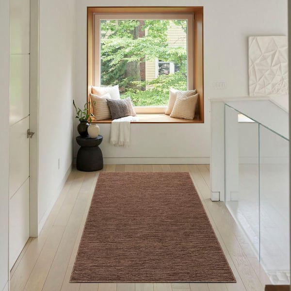 Practical Solutions Mocha 3 ft. x 5 ft. Diamond Contemporary Area Rug