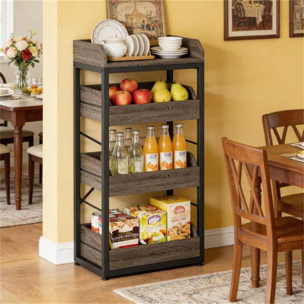 Wooden Storage Rack, Basket Rack, Storage Rack, Snack Rack, Fruit Basket Rack with Drawers