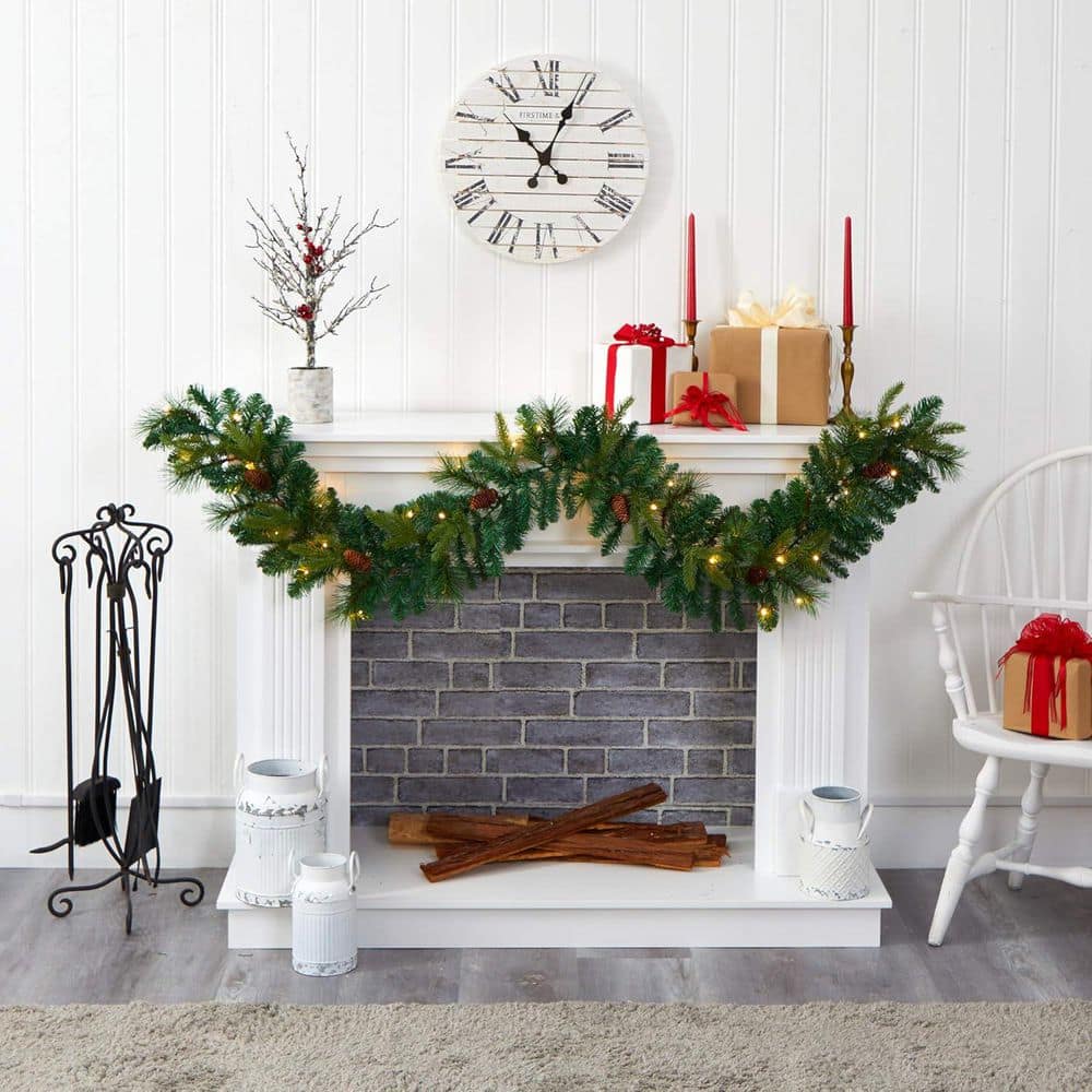 6 ft. Green Artificial Pine Garland, Festive Home Decor Garland