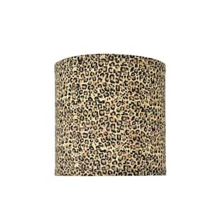 8 in. x 8 in. Leopard Hardback Drum/Cylinder Lamp Shade