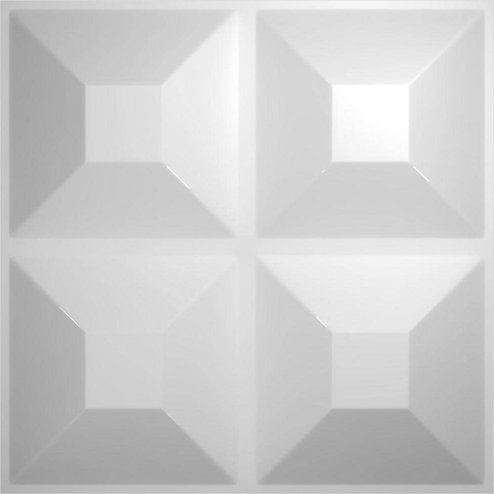 White Textured 3D PVC Decorative Wall Panel 11 7/8" x 11 7/8"
