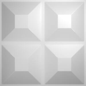 1 in. x 11-7/8 in. x 11-7/8 in. PVC White Swindon EnduraWall Decorative 3D Wall Panel (0.98 sq. ft.)