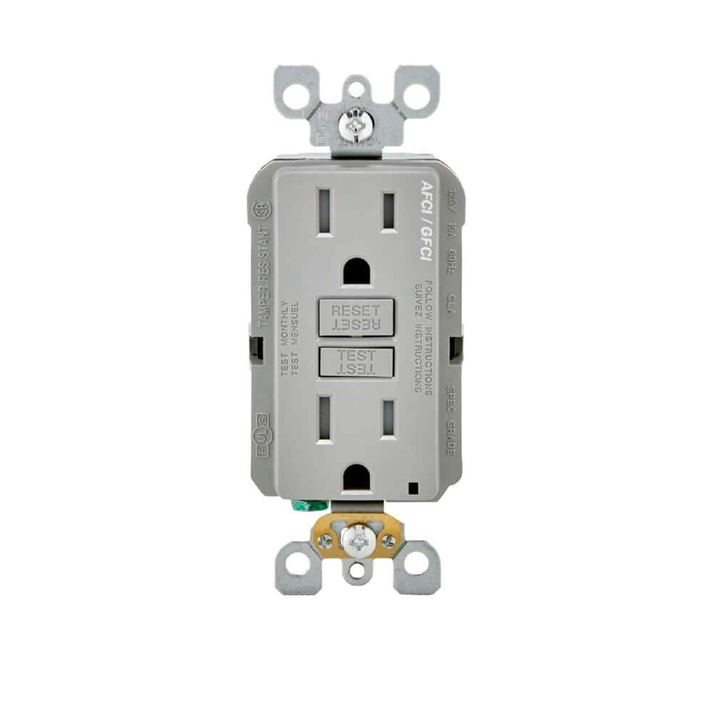 15 Amp 125-Volt Duplex Self-Test SmartlockPro Tamper Resistant AFCI/GFCI Dual Function Outlet, Gray AGTR1-GY price history on PriceWatchPro