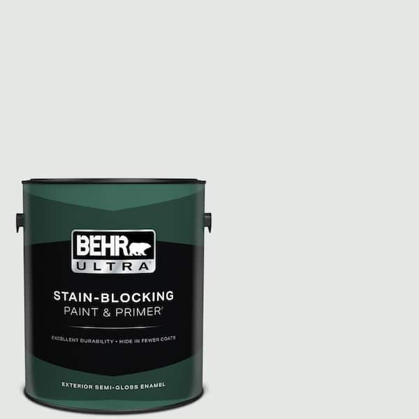 BEHR ULTRA 1 gal. #PPU26-13 Silent White Semi-Gloss Enamel Exterior Paint & Primer