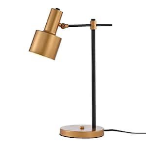 20.1 in. 1-Light Reine Gold and Black Indoor Table Lamp