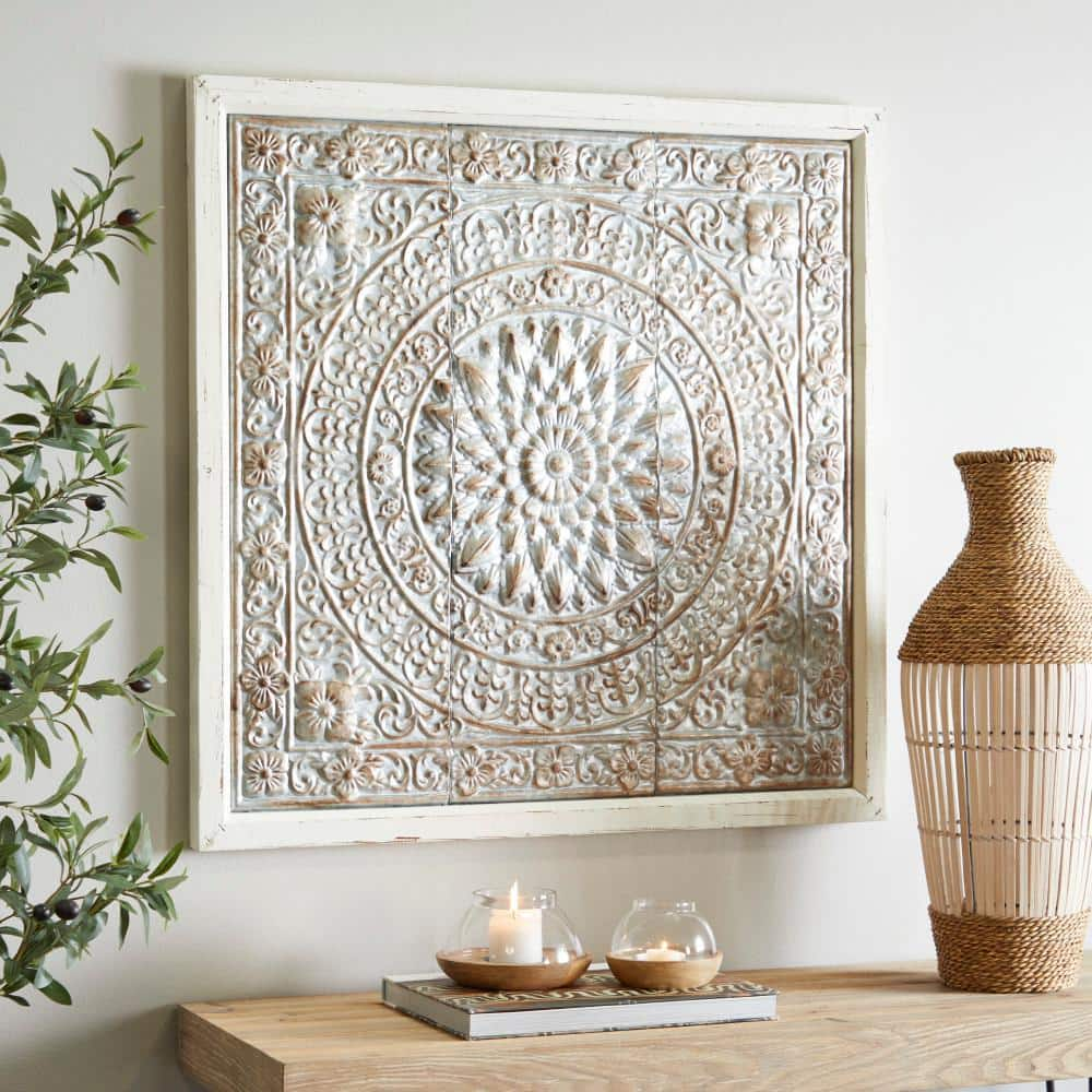 Litton Lane Metal Brown Scroll Wall Decor with Embossed Details 55533 ...