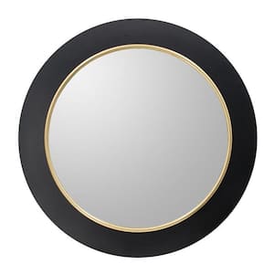 31.5 in. W x 31.5 in. H Wood Black Vanity Mirror