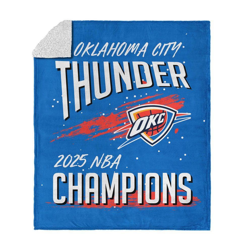 Oklahoma City Thunder NBA Net Gain Muticolor Silk Touch Sherpa Throw Blanket 50 x 60 in.