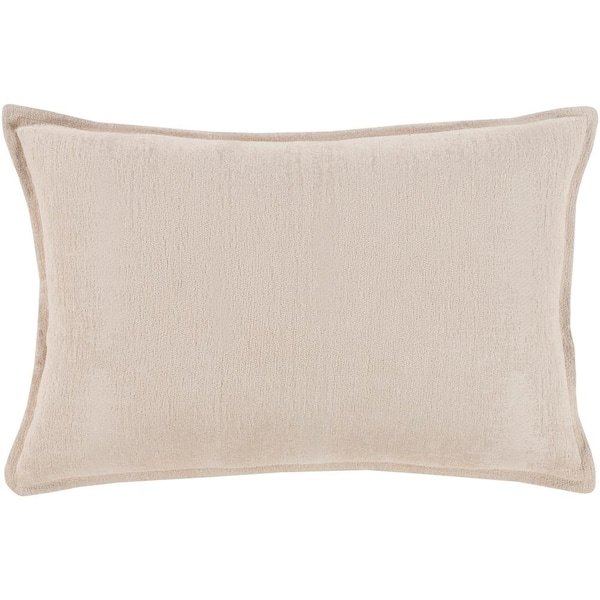 Livabliss Copacete Khaki Solid Polyester 13 in. x 19 in. Standard Throw Pillow