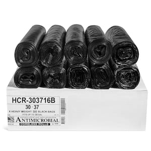 Aluf Plastics 30 Gal. 16 Mic (eq) Black Trash Bags 30 in. x 37 in. Pack of 500 for Janitorial and Industrial