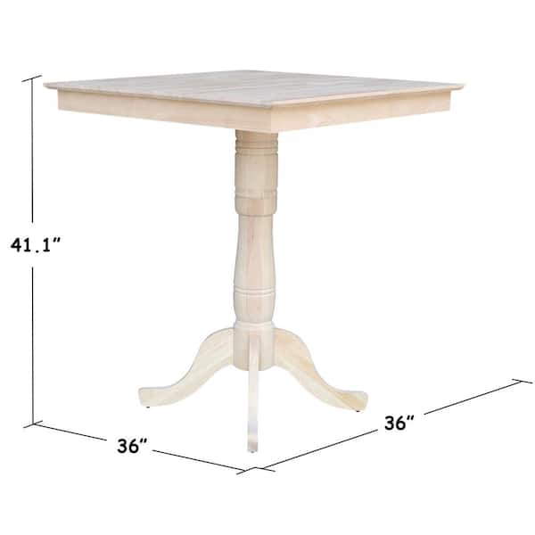 International Concepts Unfinished Solid Wood 36 in Square Pedestal