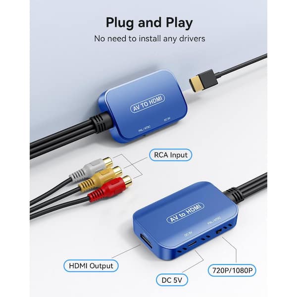 Lukyamzn HDMI Composite Audio Video Converter - RCA to HDMI