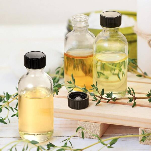 Angel Sar 2 oz Small Clear Glass Decorative Bottles with Lid and 6
