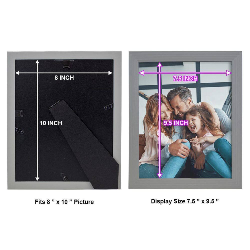 Gray 8" x 10" Real Wood Picture Frame Set