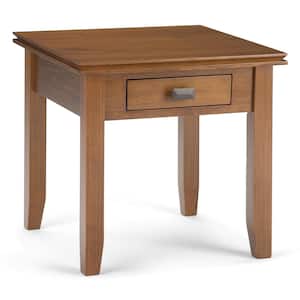 Artisan Solid Wood 21 in. Wide Square Transitional End Side Table in Honey Brown