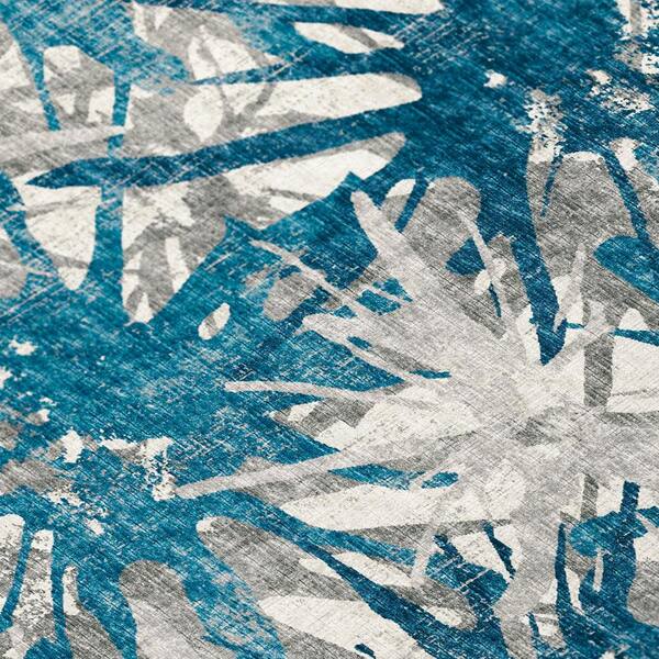Addison Rugs - Bravado Blue 3 ft. x 5 ft. Geometric Indoor/Outdoor Washable Area Rug