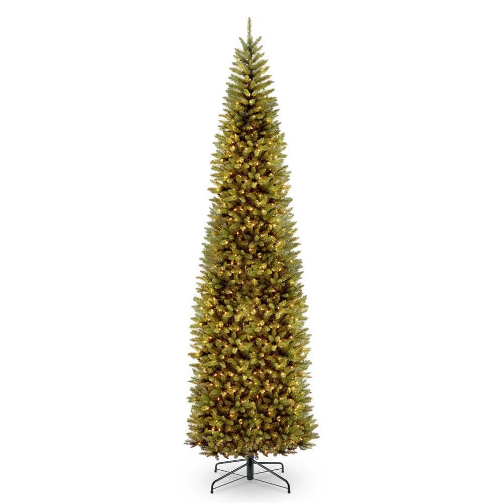 National Tree Company 12 ft. Kingswood Fir Slim Artificial Christmas Tree  with Clear Lights KW7-300-120 The Home Depot