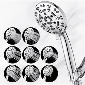 8-Spray Patterns 4.3 in. Wall Mount Handheld Shower Head 1.8 GPM in Chrome