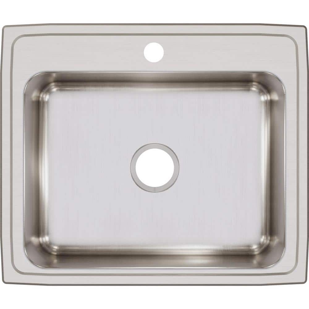 Lustertone 25" Stainless Steel Single Bowl Drop-In Kitchen Sink