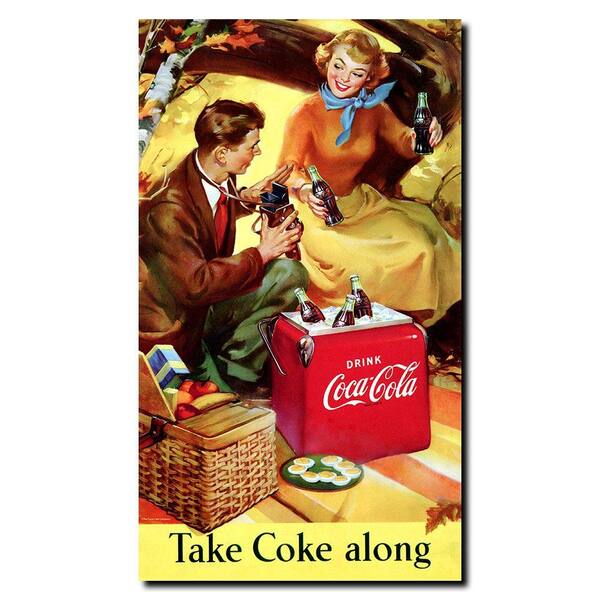 Trademark Fine Art 14 in. x 24 in. Take Coke Along Canvas Art