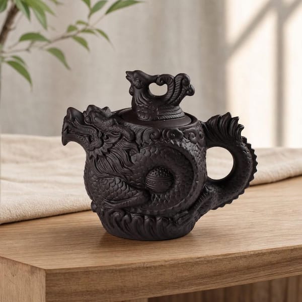 Wudkey 10-Cup Authentic Chinese Yixing Purple Clay Teapot Dragon