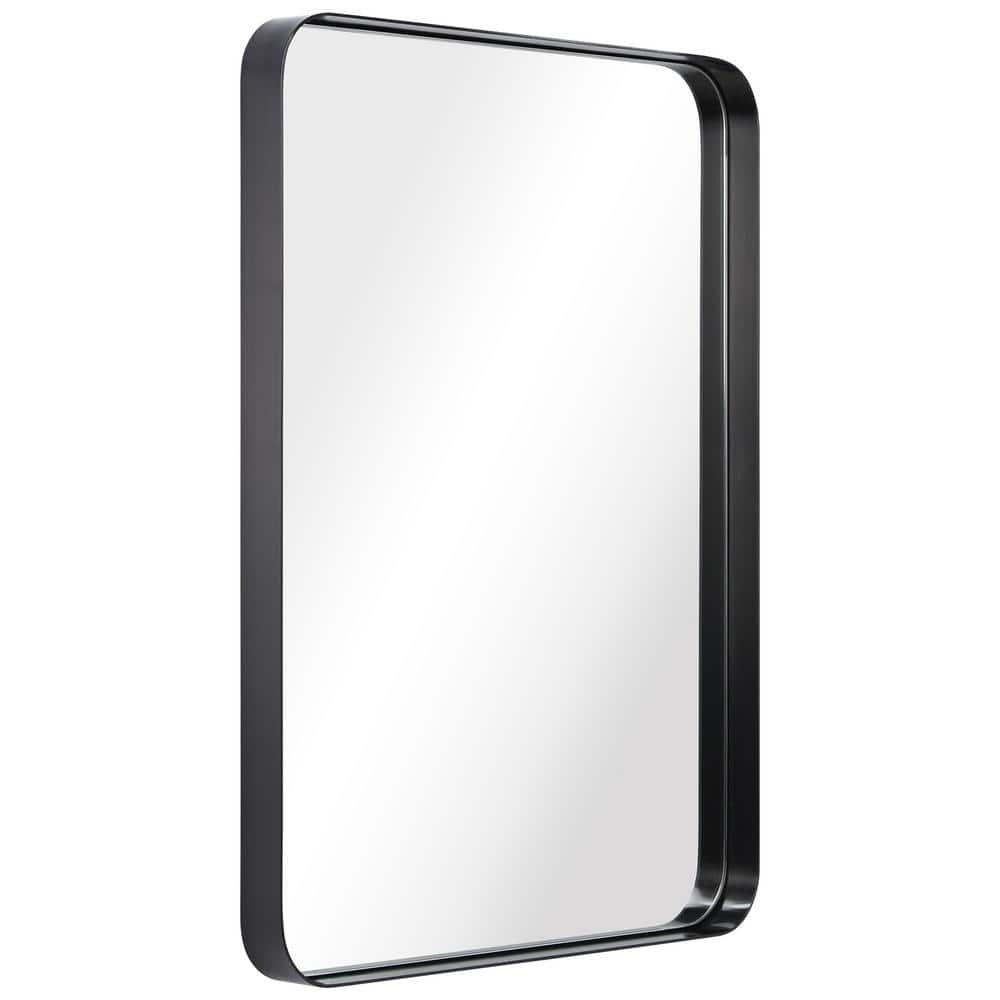 Sleek Black Stainless Steel Full-Length Mirror 22" x 30"