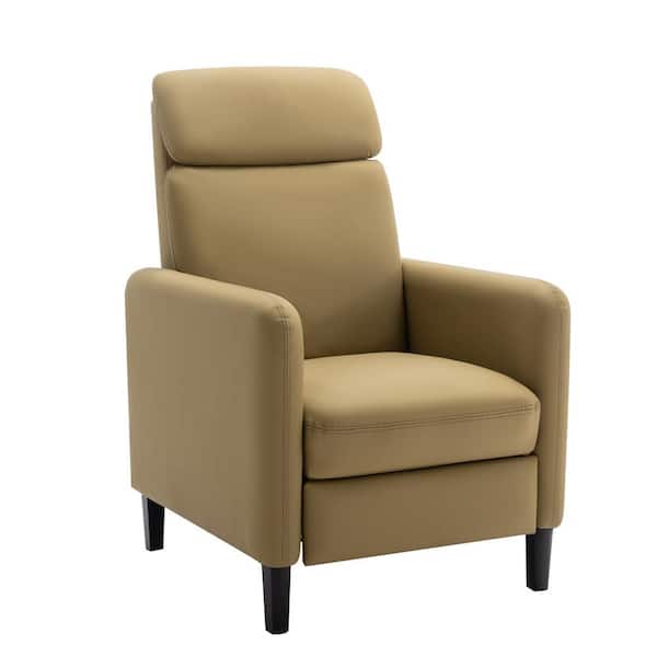 Merax Mustard Green Modern Home Theater Faux Leather 90°-160° Adjustable Recliner Chair for Living Room, Bedroom