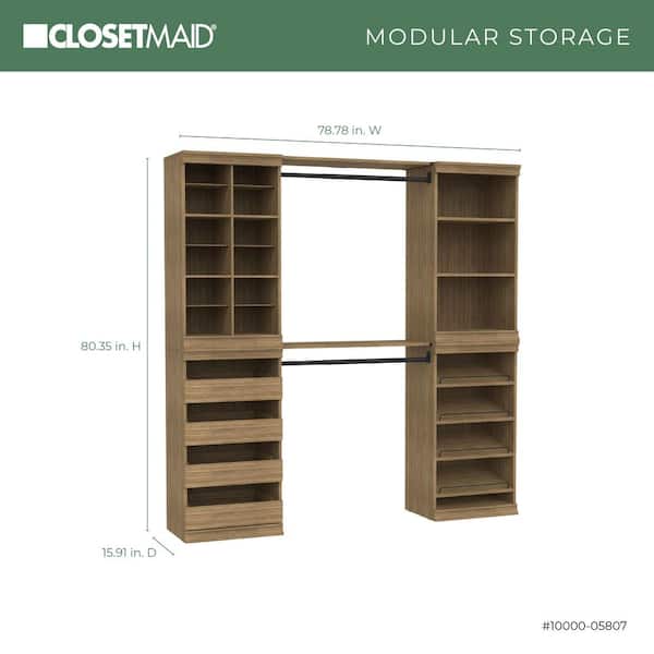 ClosetMaid Modular Storage 68.76 in.-78.78 in. W Sand Tower