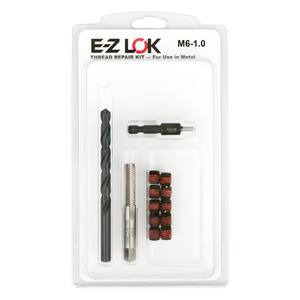 Repair Kit for Threads in Metal - M6-1.0 - 10 Self-Locking Steel Inserts with Drill, Tap and Install Tool