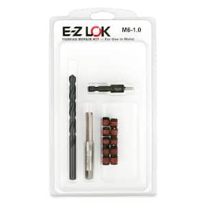 Repair Kit for Threads in Metal - M6-1.0 - 10 Self-Locking Steel Inserts with Drill, Tap and Install Tool