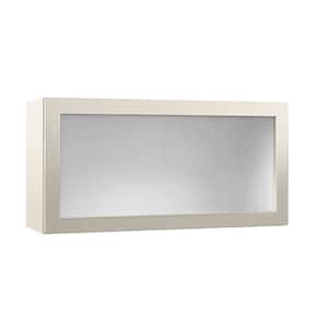 Designer Series Melvern 36 in W 12 in D 18 in H Assembled Shaker Wall Kitchen Cabinet in Cloud with Glass Lift Up Door