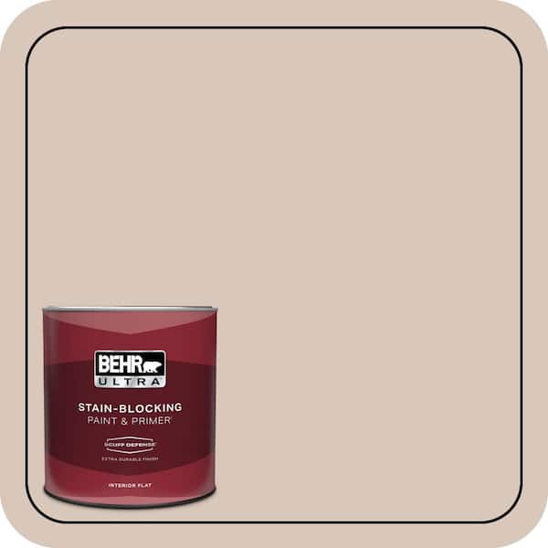 BEHR ULTRA 1 qt. #MQ3-38 Suede Beige Extra Durable Flat Interior Paint & Primer
