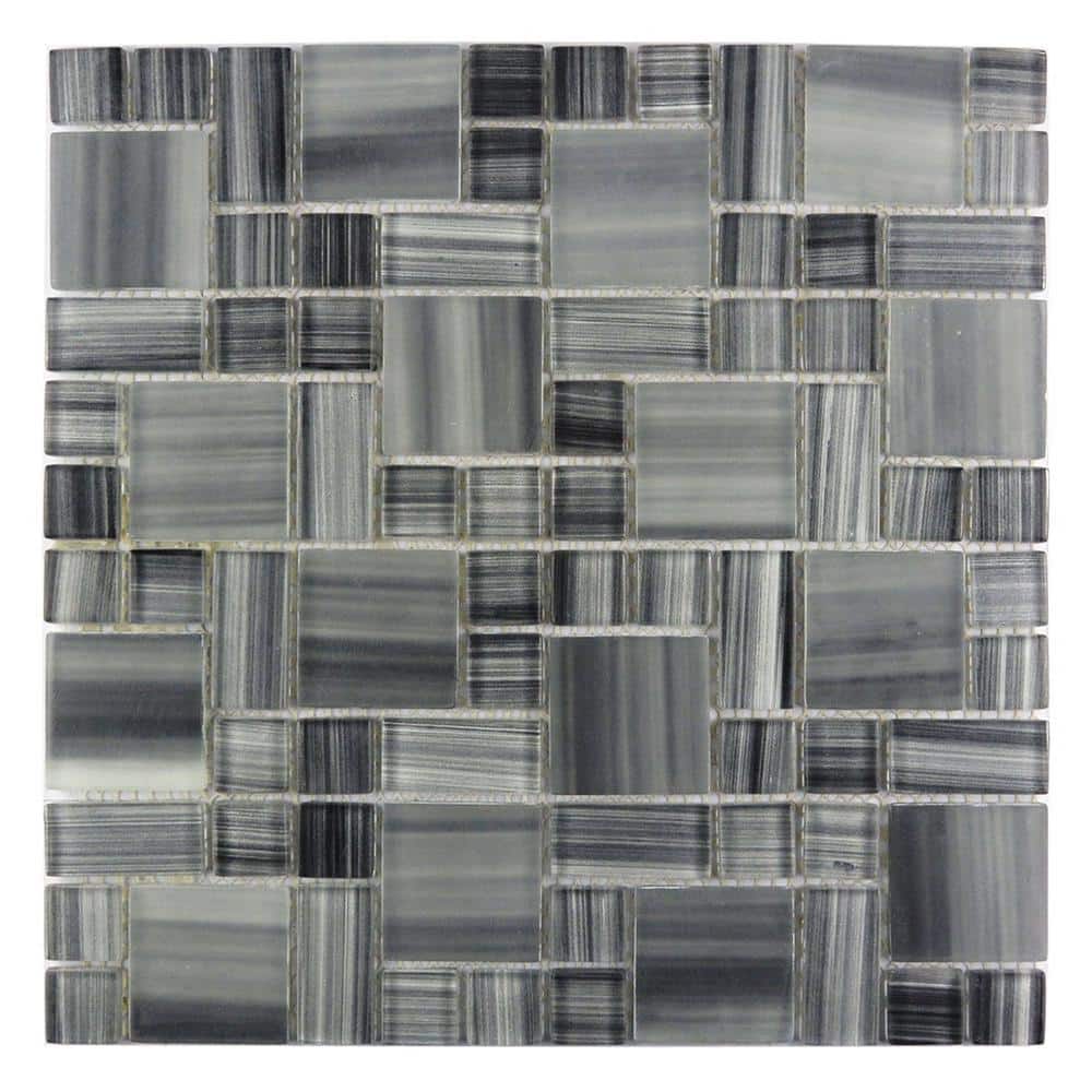 Handicraft Magic Gray and Black 12 in. x 12 in. Glass Mosaic Wall and Pool Tile (15 sq. ft./Case) price history on PriceWatchPro