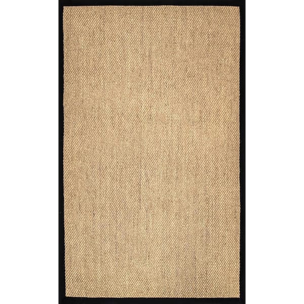 Nuloom Cindy Natural Sisal Jute Black 6 Ft X 9 Ft Area Rug Hjkn02b 609 The Home Depot