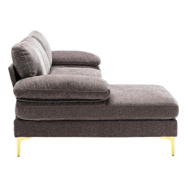 chenille fabric sectional sofa chaise lounge