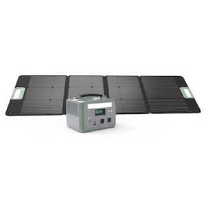 600-Watt Continuous/1200-Watt Peak Power Station + 200-Watt Portable Solar Waterproof Panel, Camping, Outdoor Living