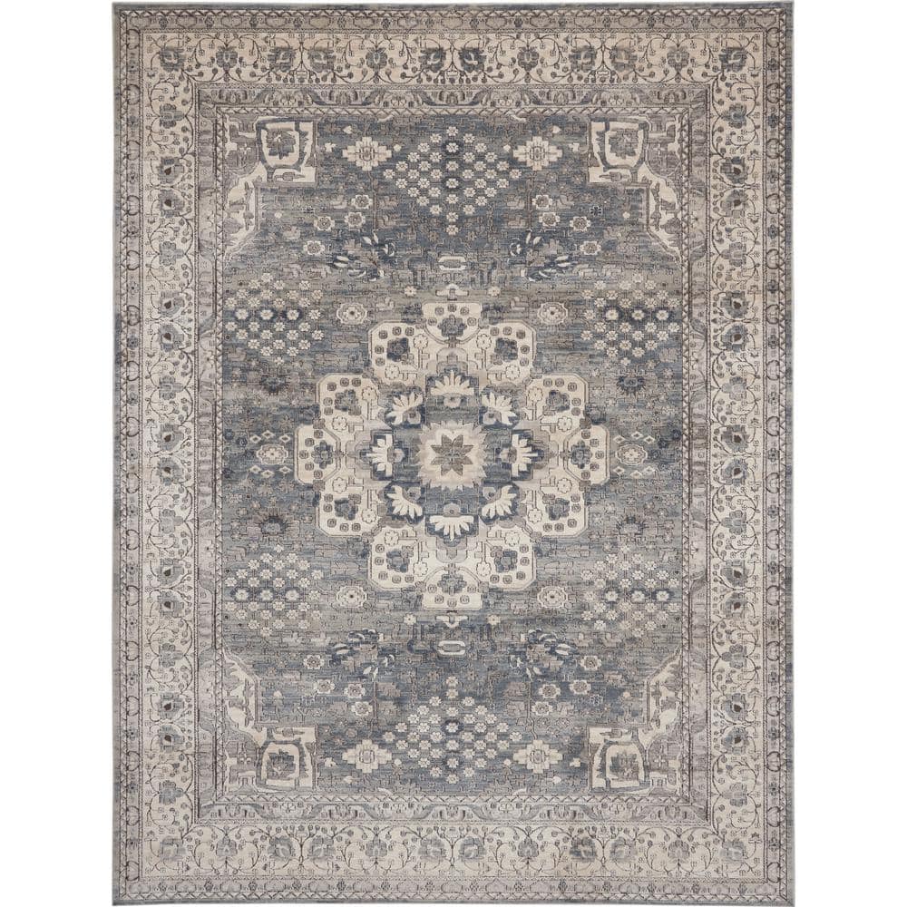 47 x 65 Ivory/Grey Polyester Rug